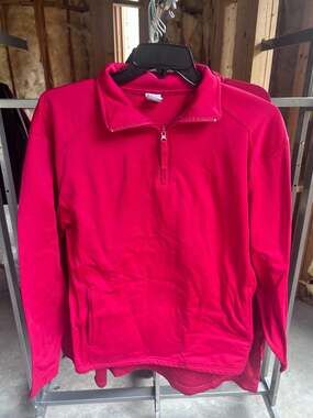 Badger Sport Red 1/4 Zip Pullover Sweatshirt Size Large